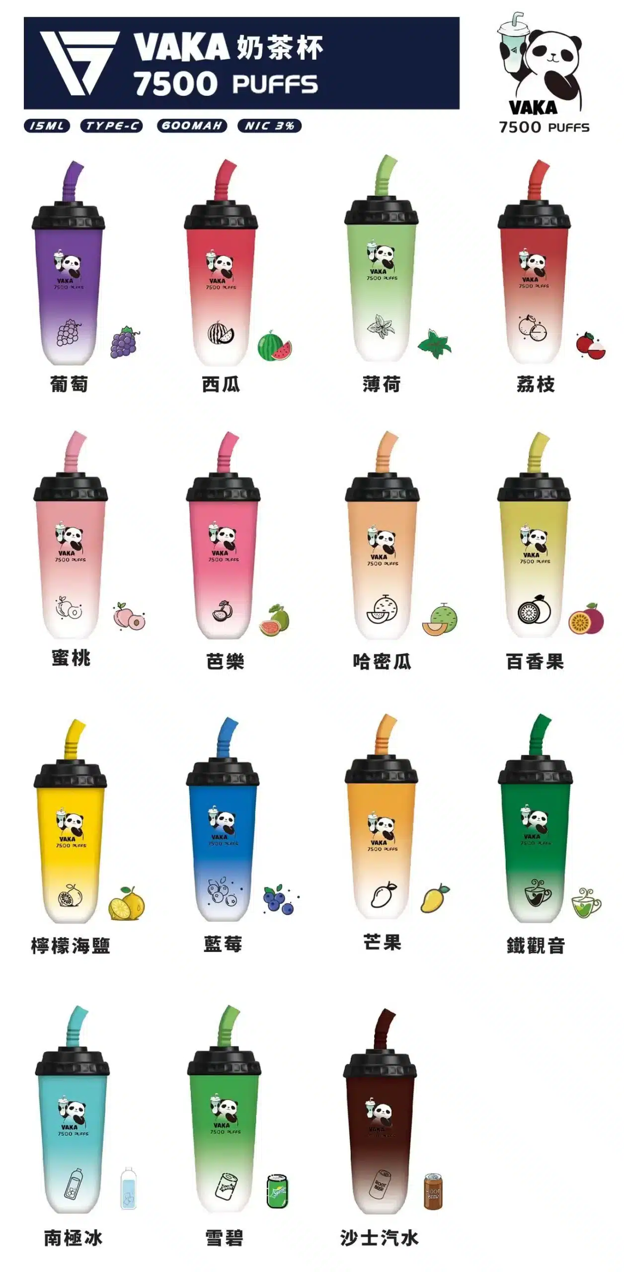 VAKA 奶茶杯 7500 口拋棄式電子菸推薦|可充電・15 款口味|台灣現貨 2 VAKA奶茶杯拋棄式電子煙 7500口一次性可充電 多口味選擇 現貨|VAKA 奶茶杯 7500 口拋棄式電子菸推薦|可充電・15 款口味|台灣現貨
